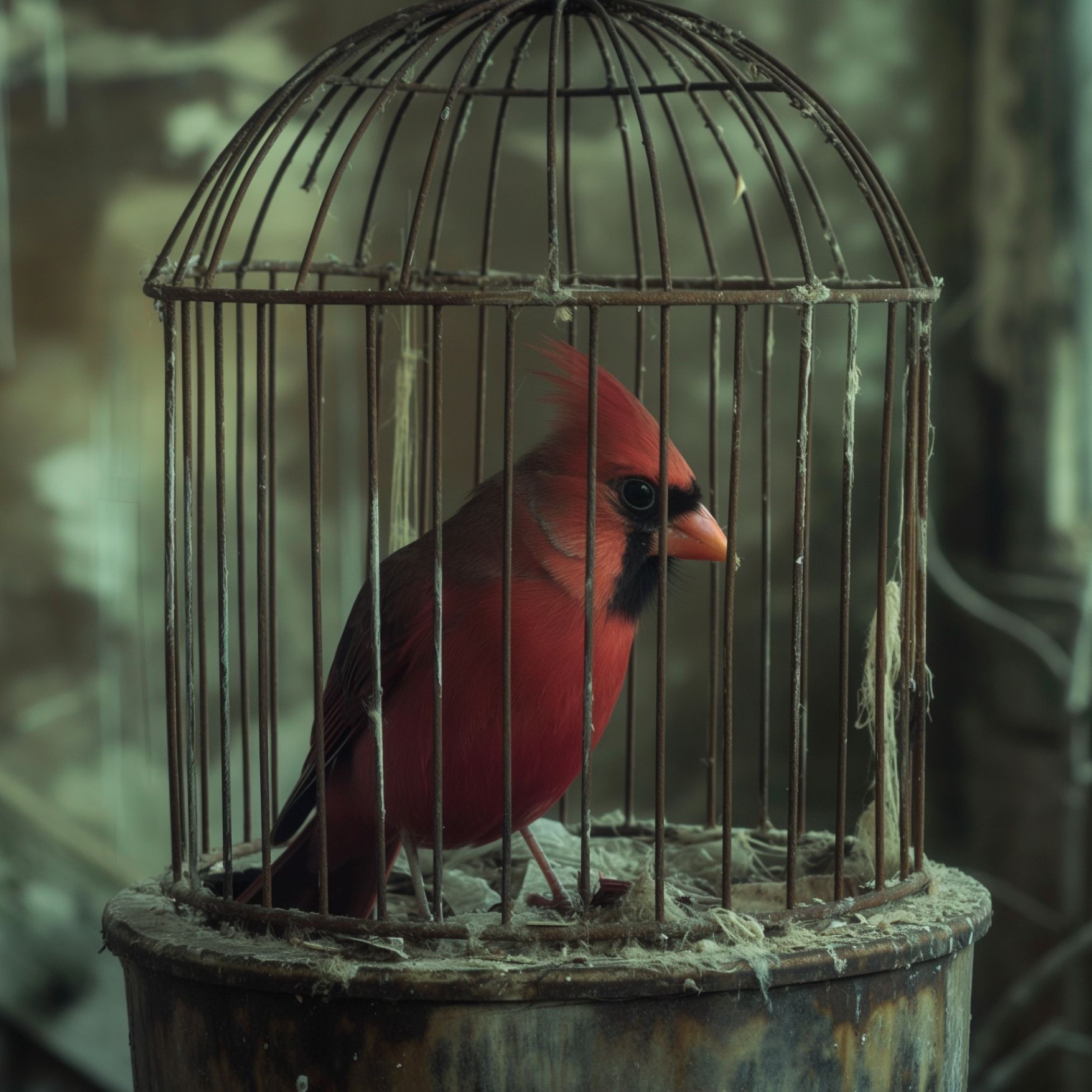 cardinal-in-the-cage